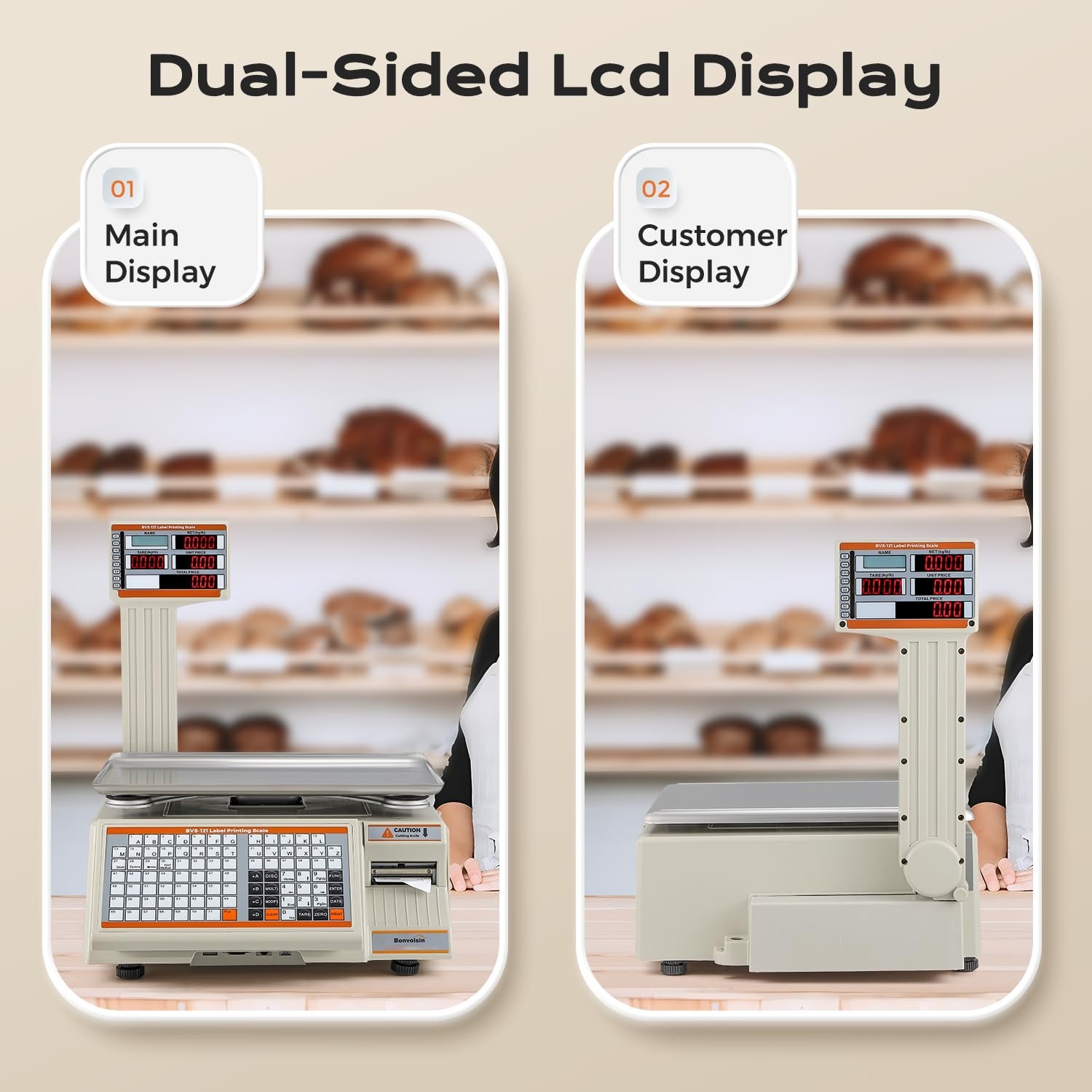 Label Printing Scale 66 Lbs Capacity Price Computing Pole Display