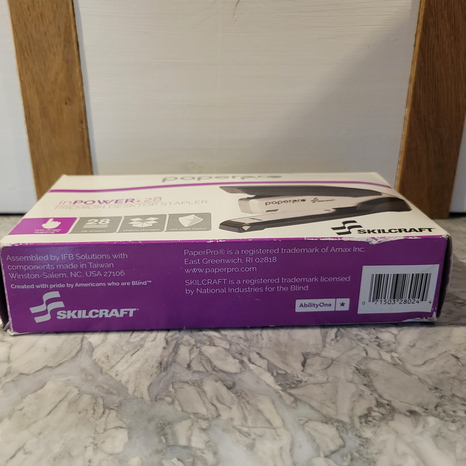 PaperPro inPOWER+ 28 Premium Desktop Stapler, 28-Sheet Capacity, Black/Silver