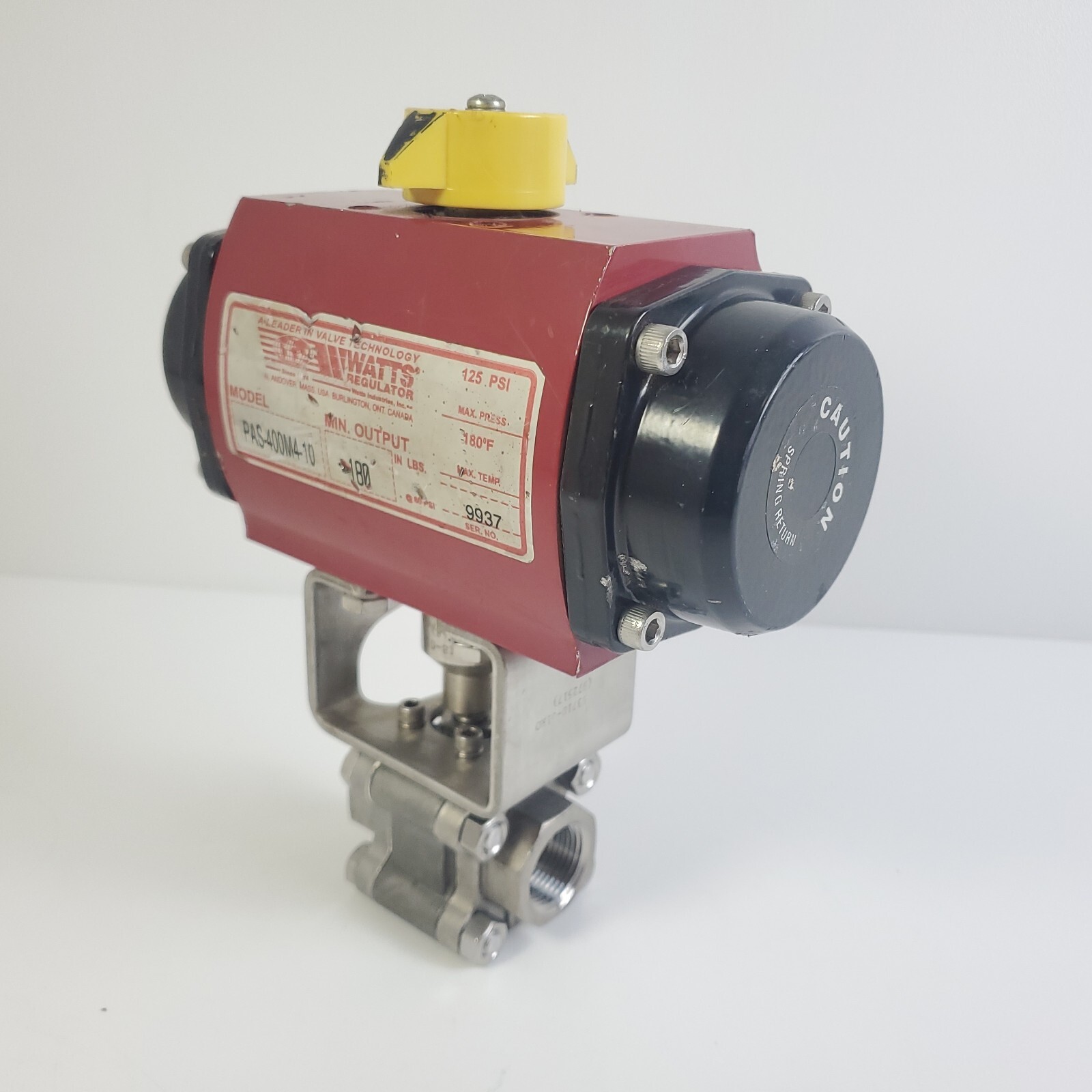 Watts Regulator Pneumatic Valve Actuator PAS-400M4-10 180 In Lbs Output 125 PSI