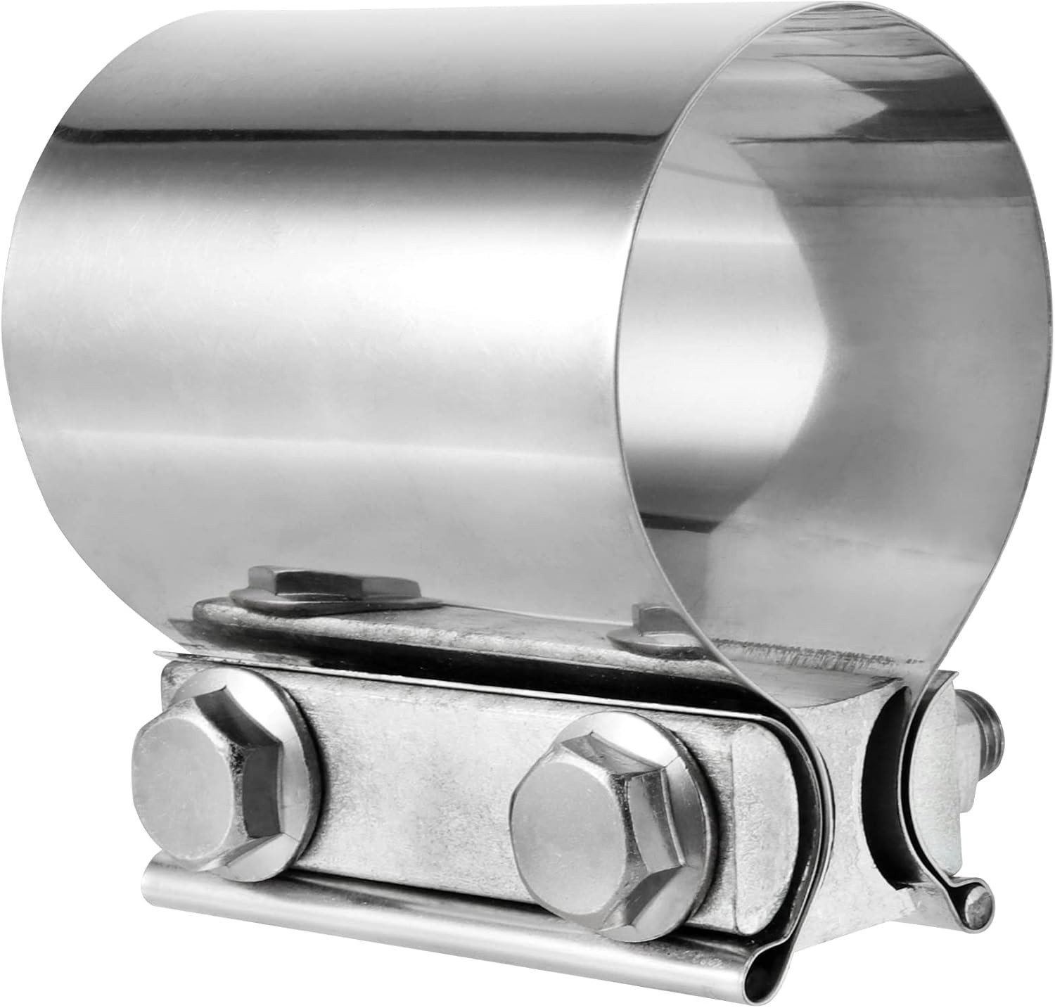4 Pack 2.5 Inches Butt Joint Exhaust Clamp Sleeve, Stainless Steel Butt Joint Ex