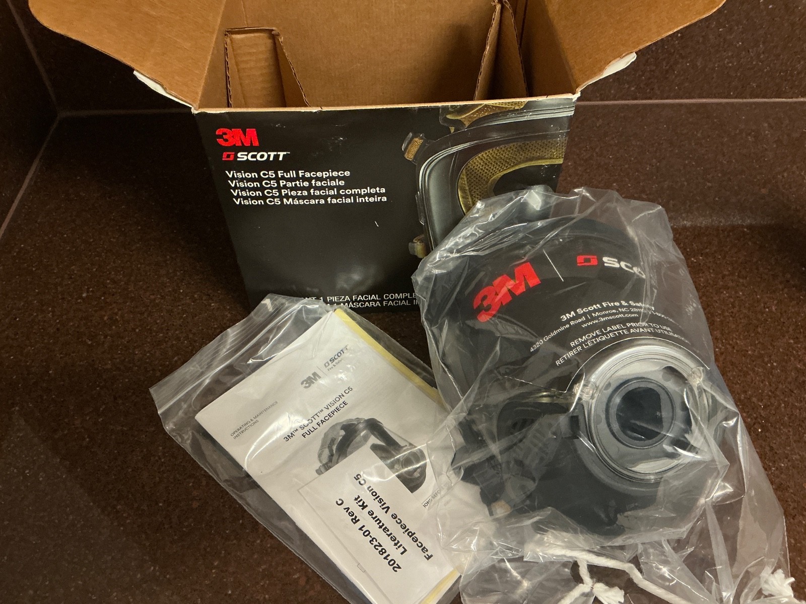 3M Scott VISION C5 Mask KEVLARHead-Net SCBA Firefighter Full Facepiece Sz SMALL