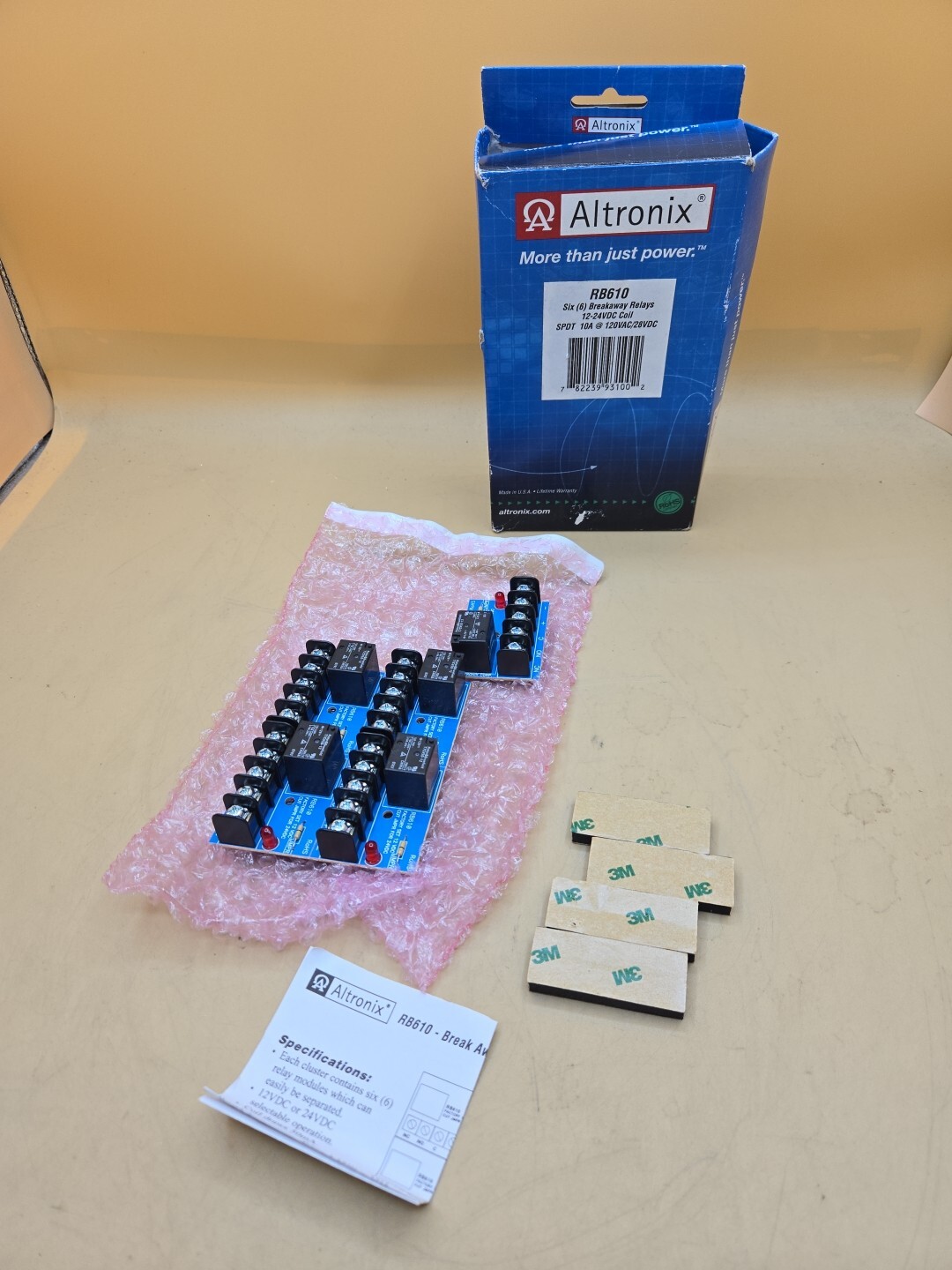 Altronix RB610 Relay Module, Breakaway, 6 -12/24VDC SPDT 10A -120VAC/28VDC