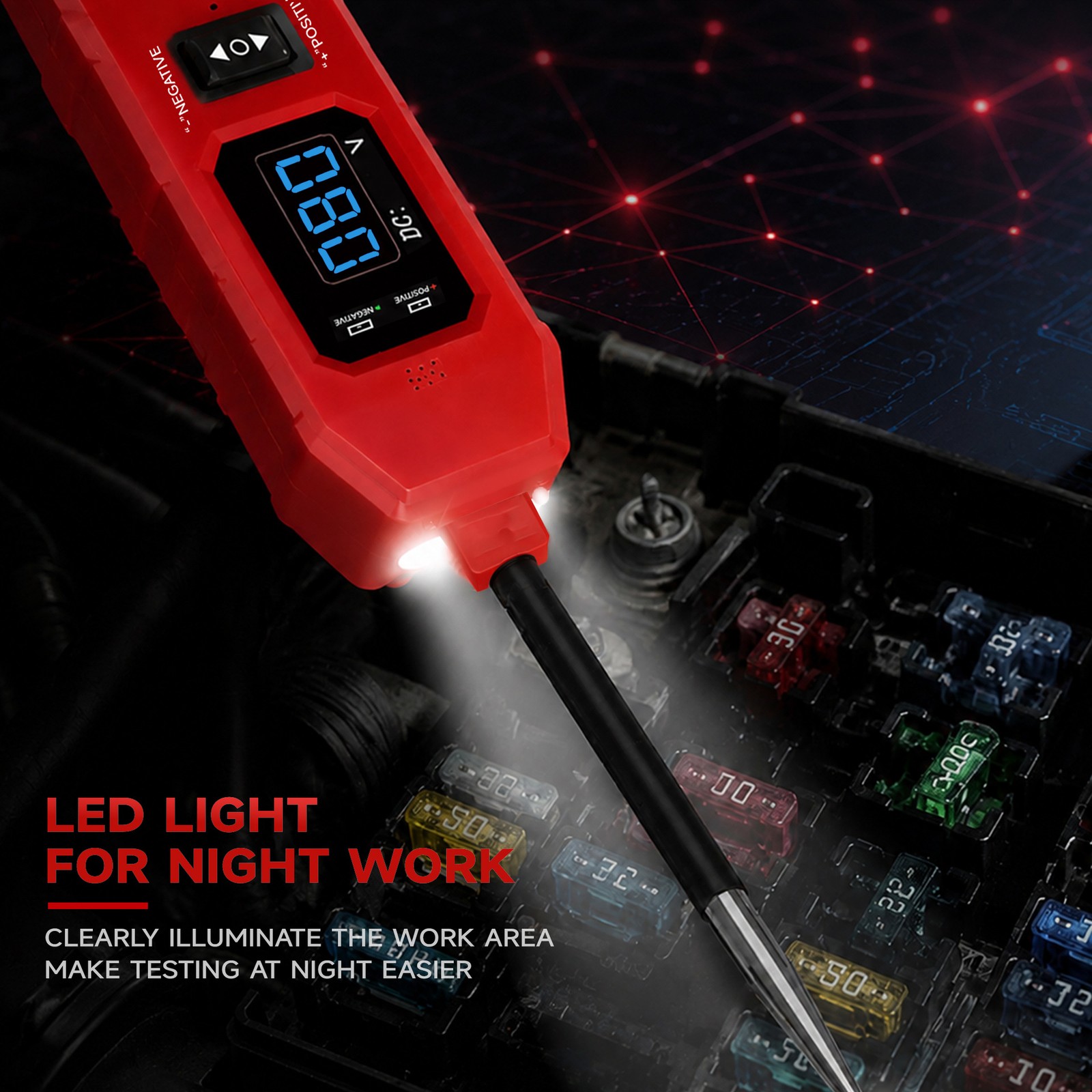 Upgraded DW833 Circuit Relay Tester 3-36V 4/5 Pin with LED Work Light