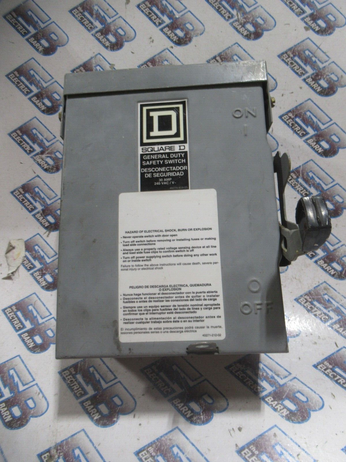 Square D D221NRB, Series E, 30 Amp, 240 Volt, 2P3W, NEMA 3R, Fusible Disconnect