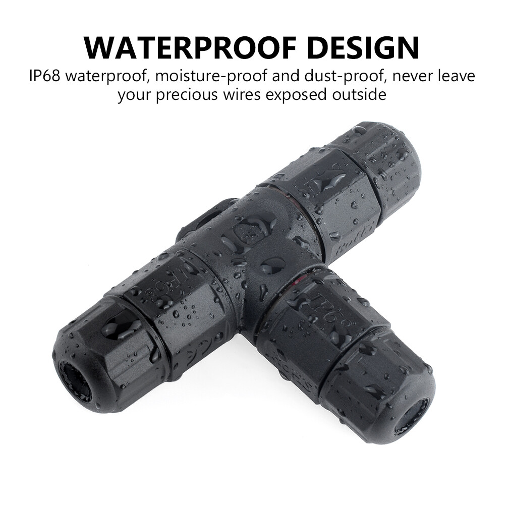 IP67 Waterproof Electric Cable Wire 2/3 Pin Connector Outdoor Outlet