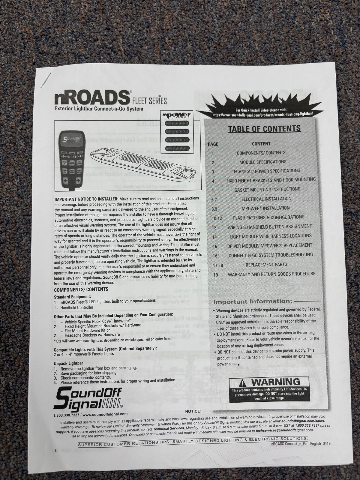 SoundOff NROADS A/W 48″ Light Bar with Connect N Go System. ENRLB01LB9-0QE