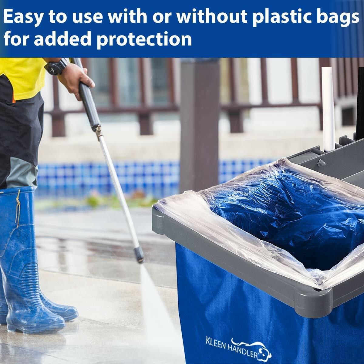 Janitorial Cart Replacement Commercial Cleaning Cart Bag, Blue (Pack of 1)