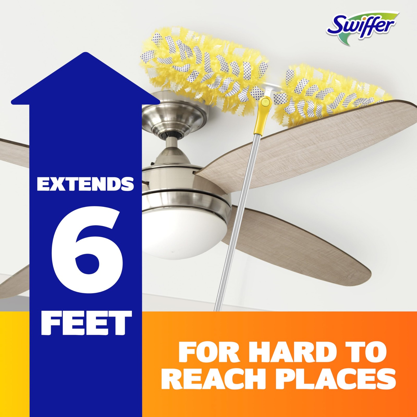 Swiffer Duster Kit with 6 ft Super Extendable Handle, Heavy Duty Multicolor