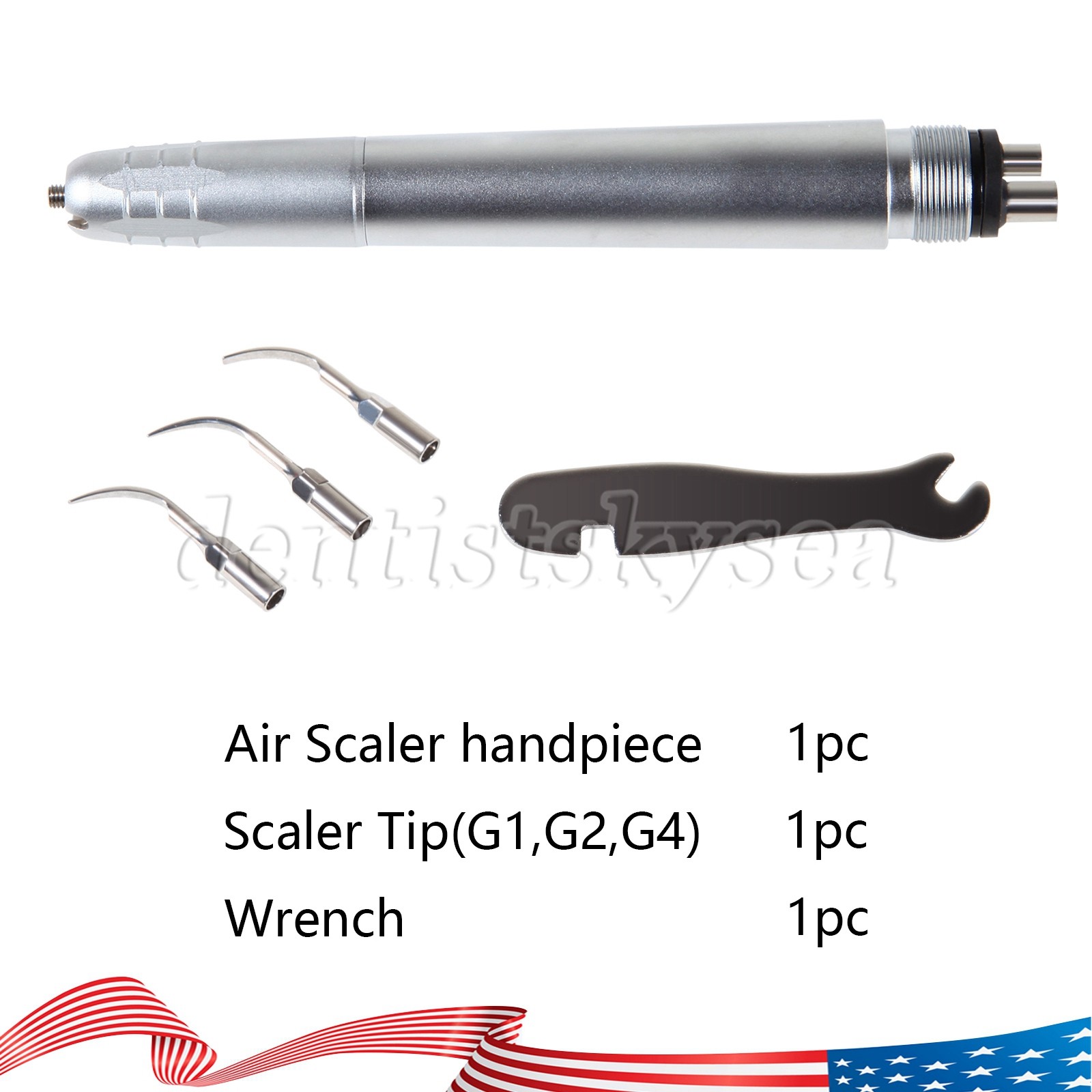 Dental Air Scaler Sonic Perio Scaling 4 Hole with 3 Compatible Tips US STOCK