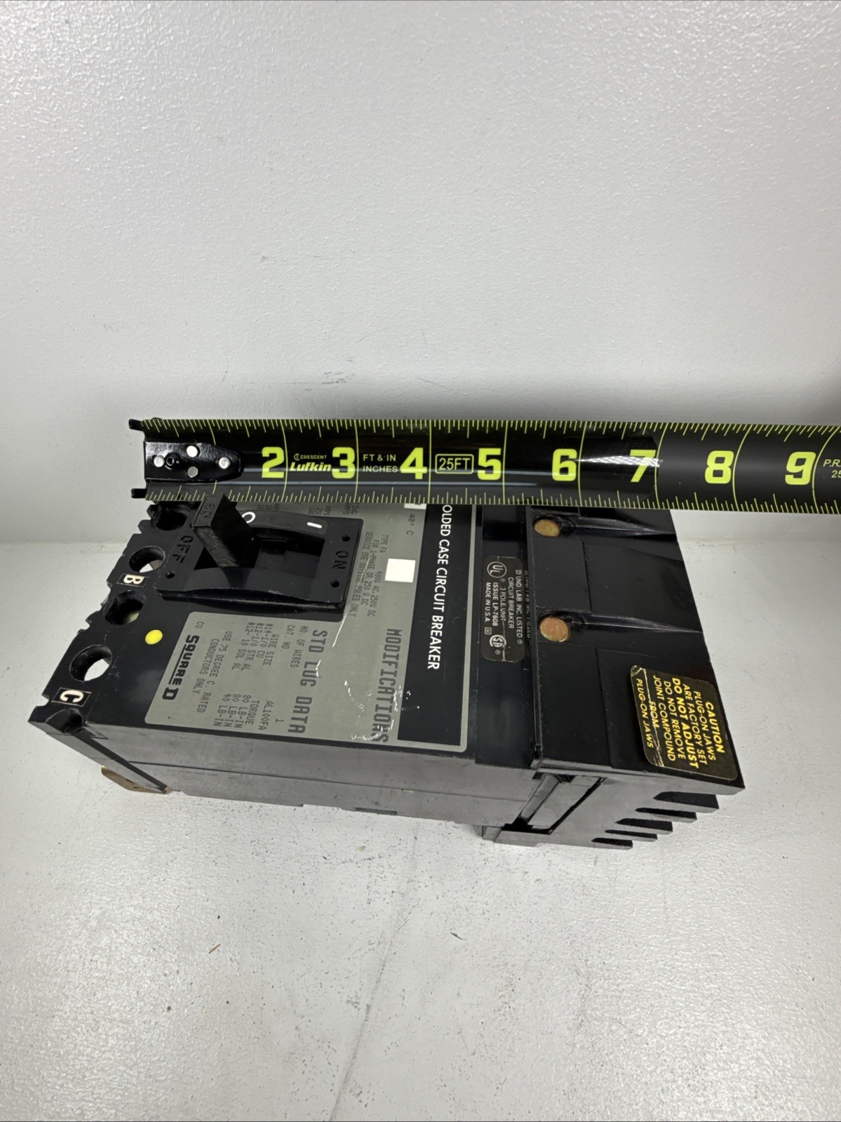Square D FA34060 Thermal-Magnetic Circuit Breaker, 3-Pole, 60A, 480VAC, 250VDC