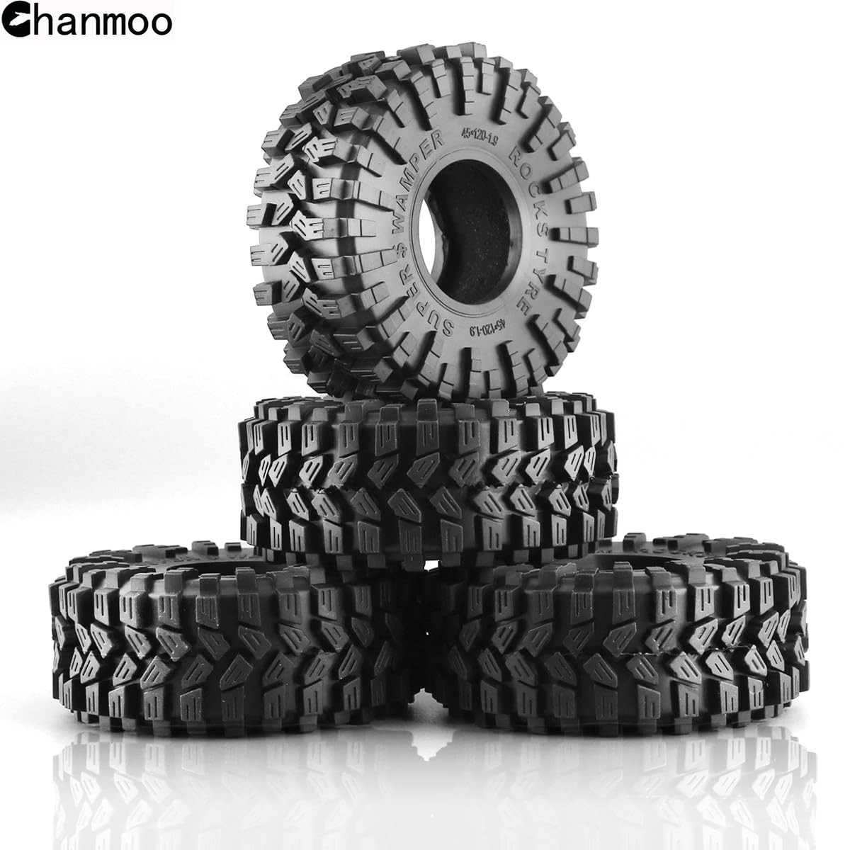 Chanmoo 1.9 Rc Crawler Tires 120Mm Foam Insert Soft Rubber 1/10 Scale Mud
