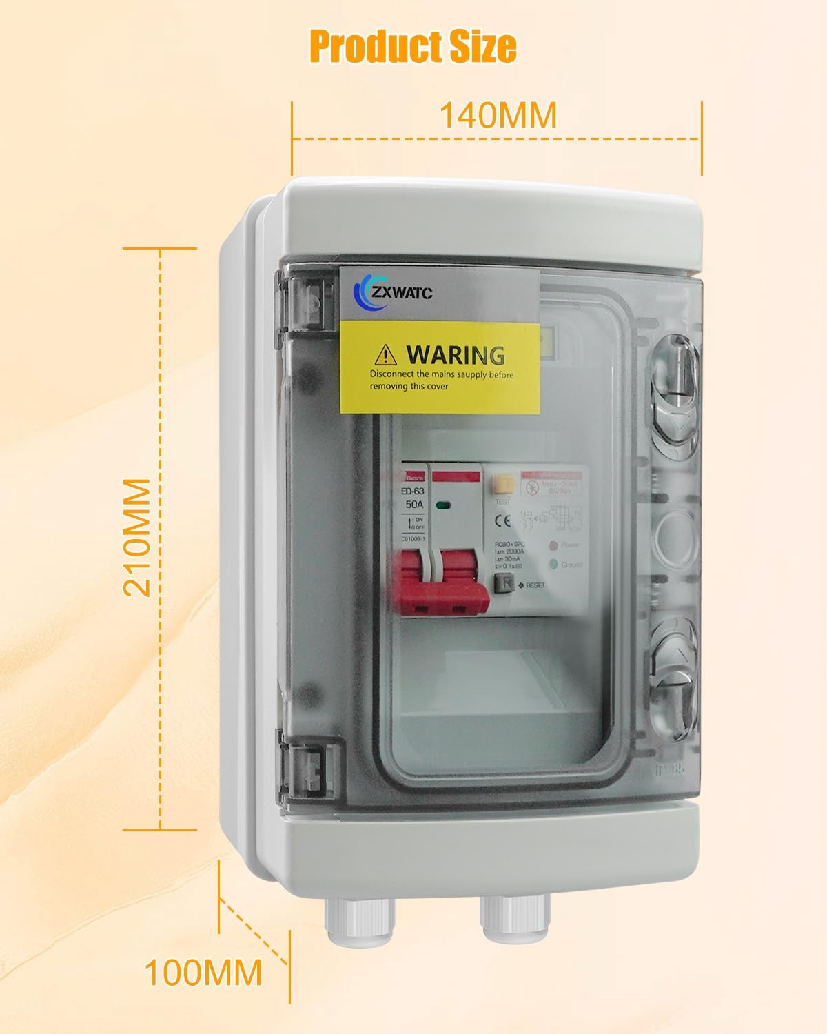 50A GFCI SPA Panel with Surge Protection, Weatherproof Disconnect Box 110V/220V