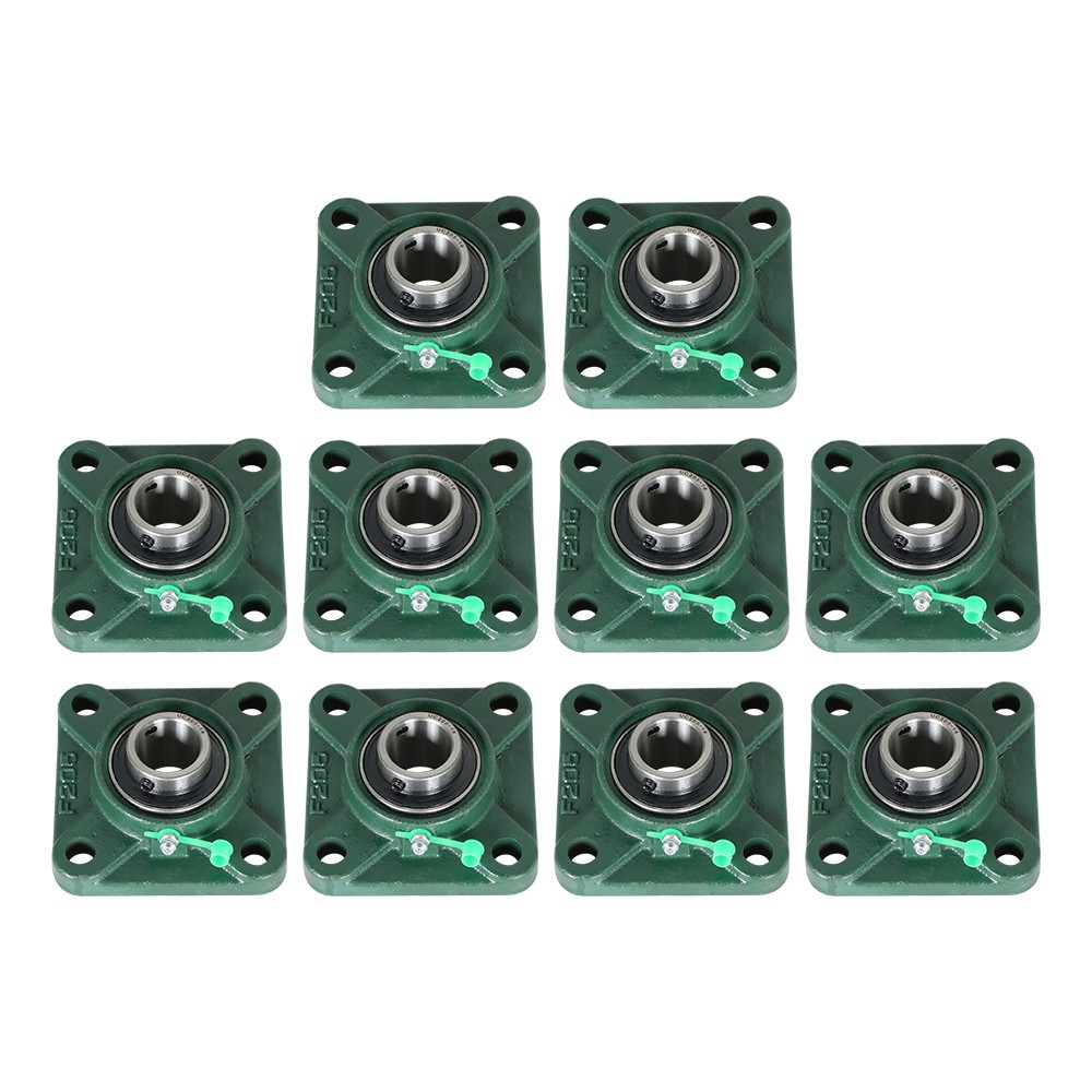 10 Pcs UCF205-16 Pillow Block Flange Bearing 1″ Bore 4 Bolt Solid Base