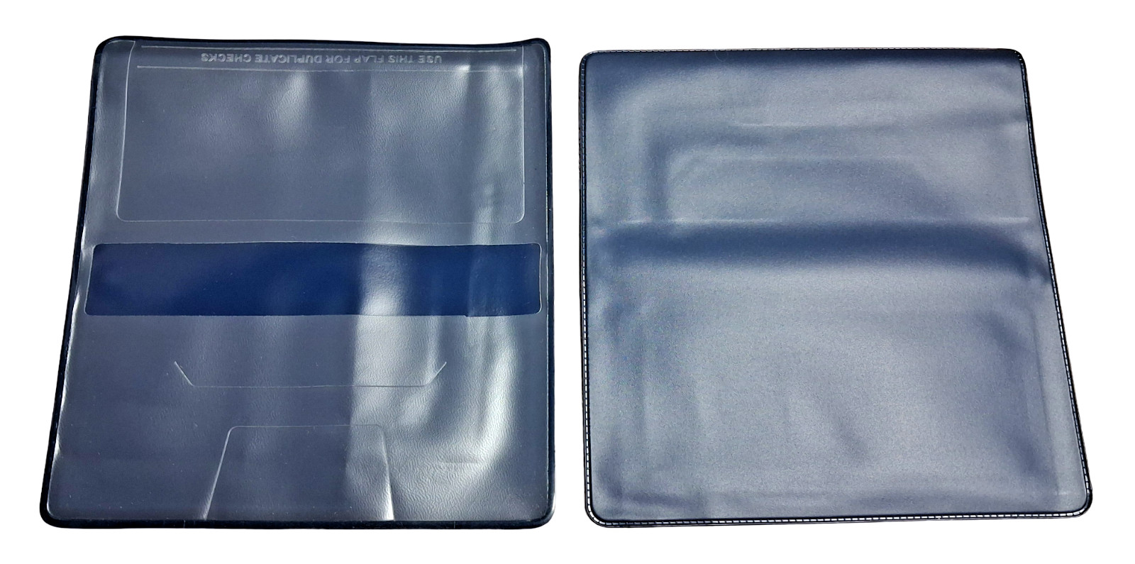 Dark Blue Vinyl Checkbook Cover Standard Top Stub 6- 1/4″ x 3-3/8″ New