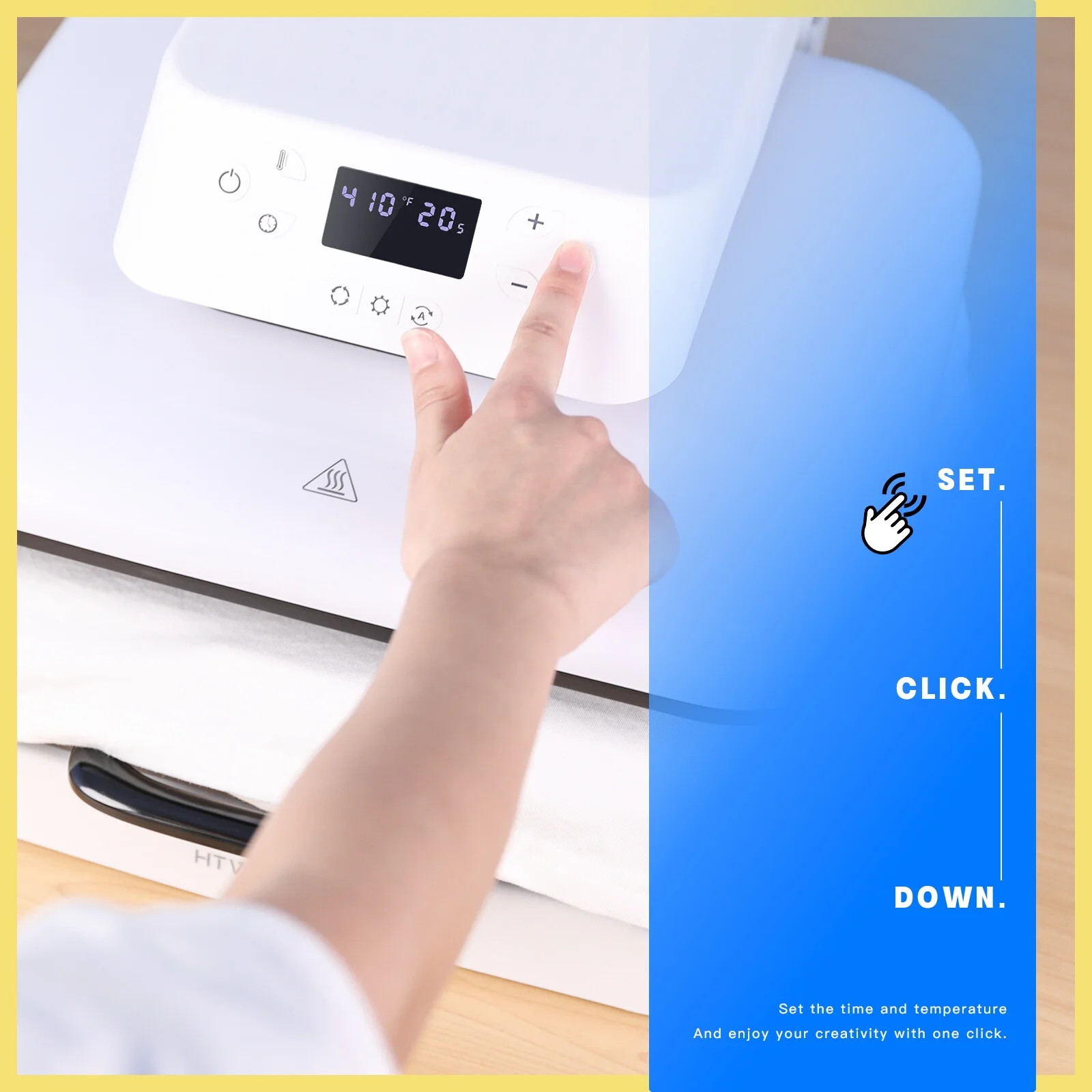 HTVRONT 1500W 15″x15″ White Automatic Heat Press Machine for Transfer Vinyl & Su