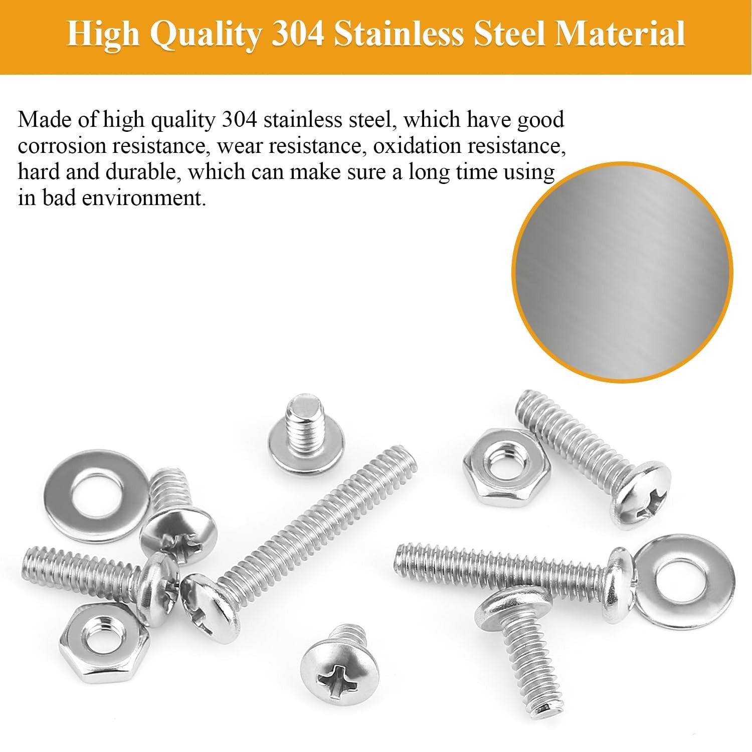 144PC Assortment Kit #10-24 Phillips Pan Head Machine Screws, Nuts & Washers