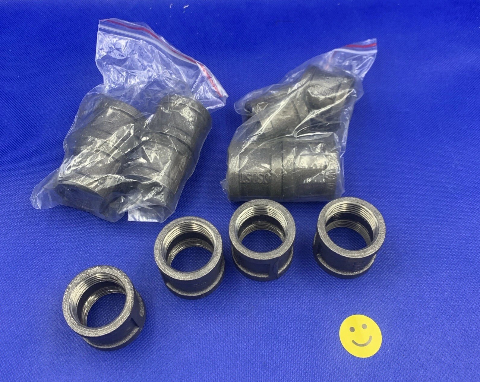 🔥12x Black Malleable Iron Cast Pipe Fitting 1″ Inch Coupling DIY Pipe Furniture