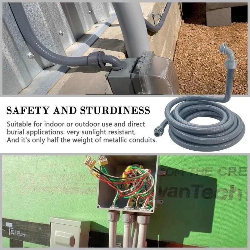 Durable 1/2-Inch Liquid-Tight Conduit Kit 100ft – Outdoor & Direct Burial Ready