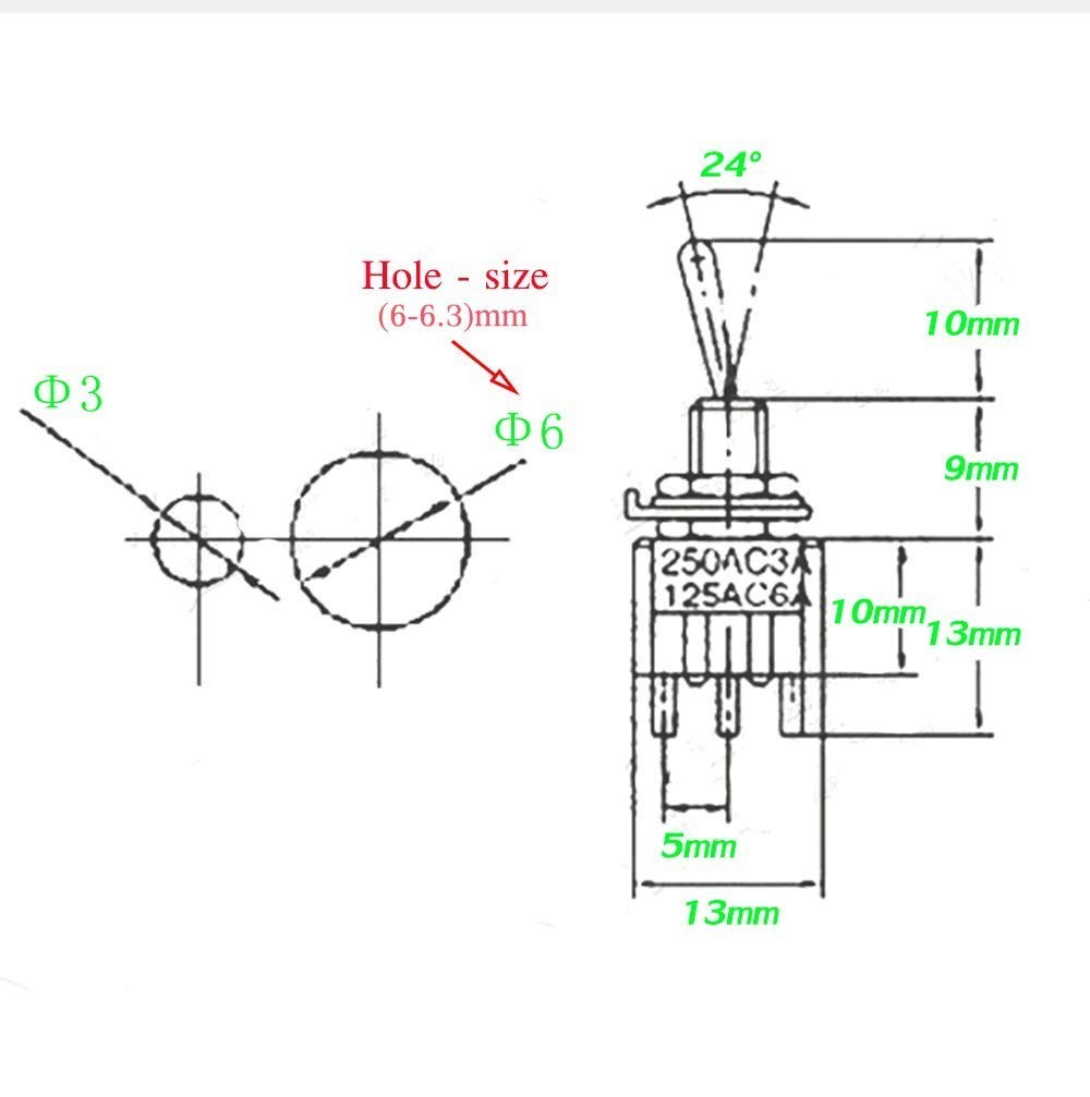 Toggle Switch,ON/Off SPST with Pre-soldered Wires,3v/5v/12v/24v/72v/110v/220v…