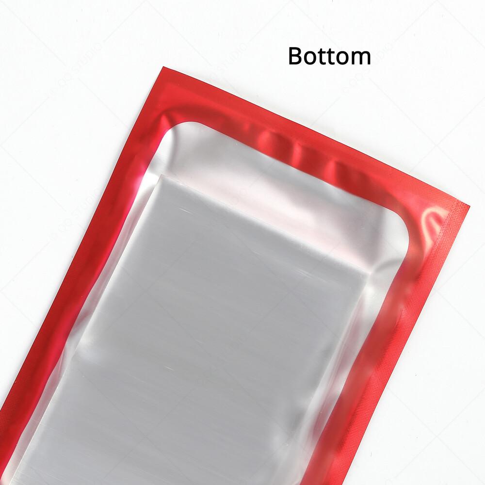 5.5×7.75in Red Matte Foil Mylar Flat Zip Lock Pouch Bag w/ Window&Desiccant R07