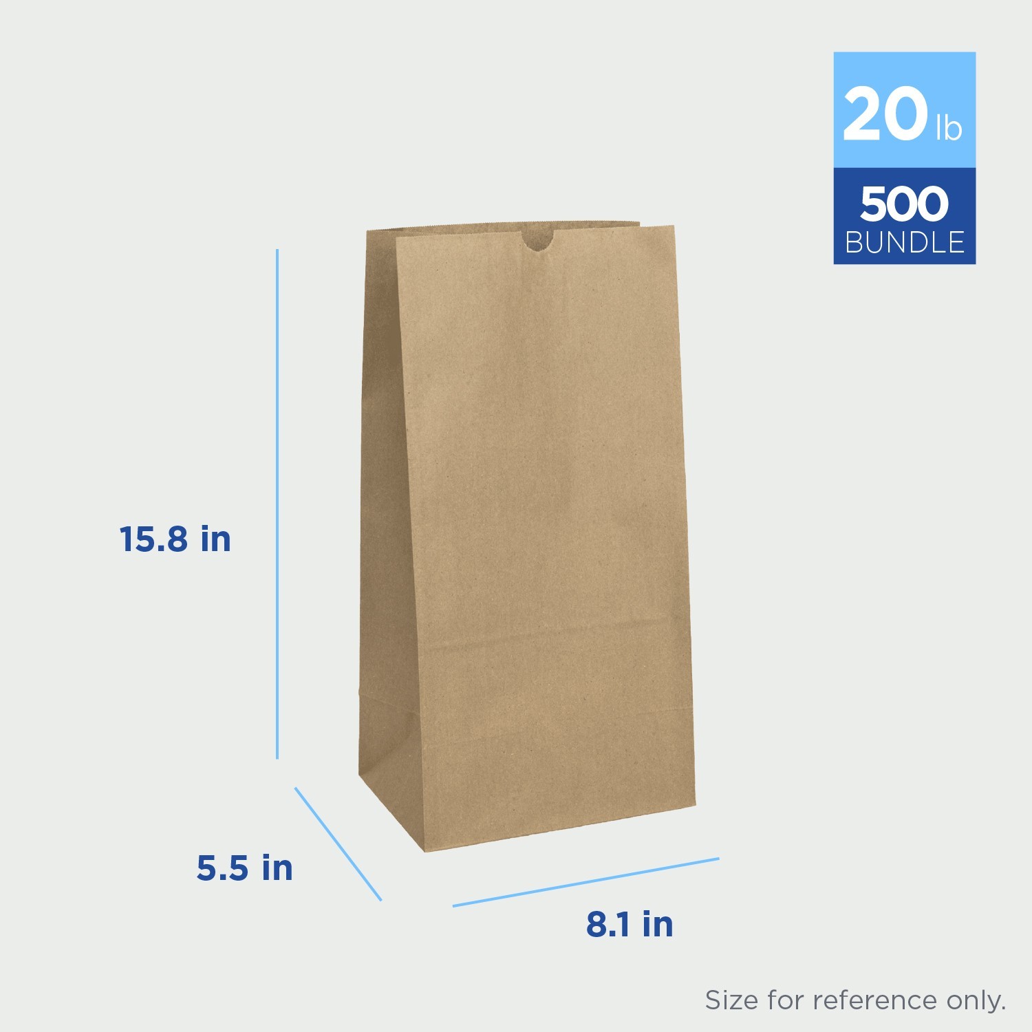 Karat 20 LB Paper Bag (Kraft) – 500 ct, FP-SOS20K (500)