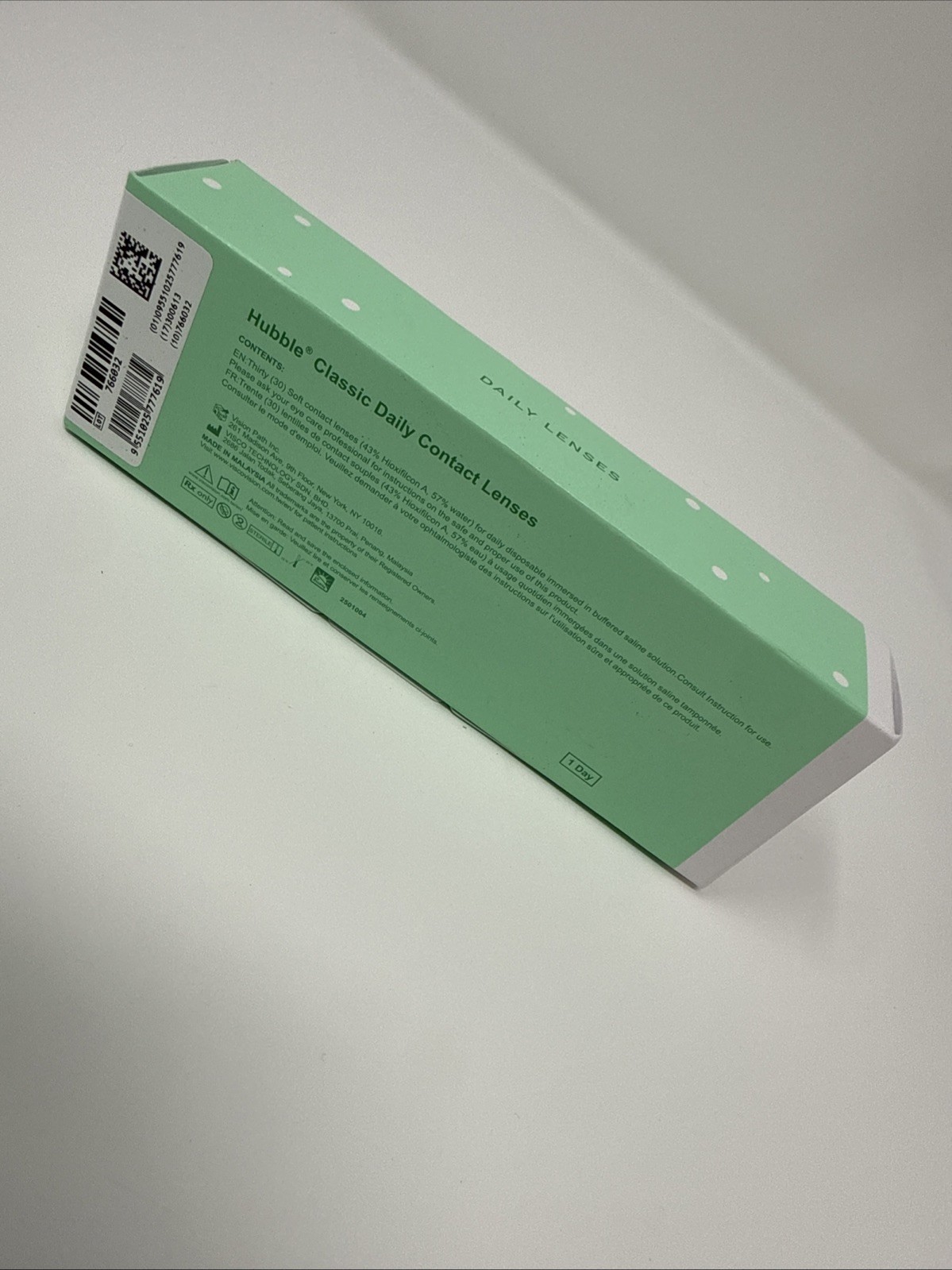 Hubble Total 60 pcs Contac Lenses In Solution. -2.25 1Month Supply Exp 05-2030