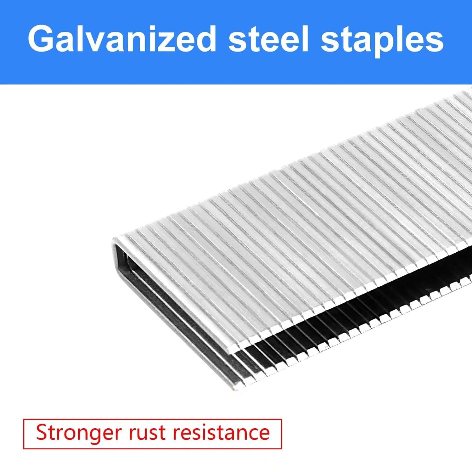 16 Gauge 7/16″ Crown Staples (2″,1-1/2″ 1″, 3/4″) for Wood, Galvanized Steel Ass