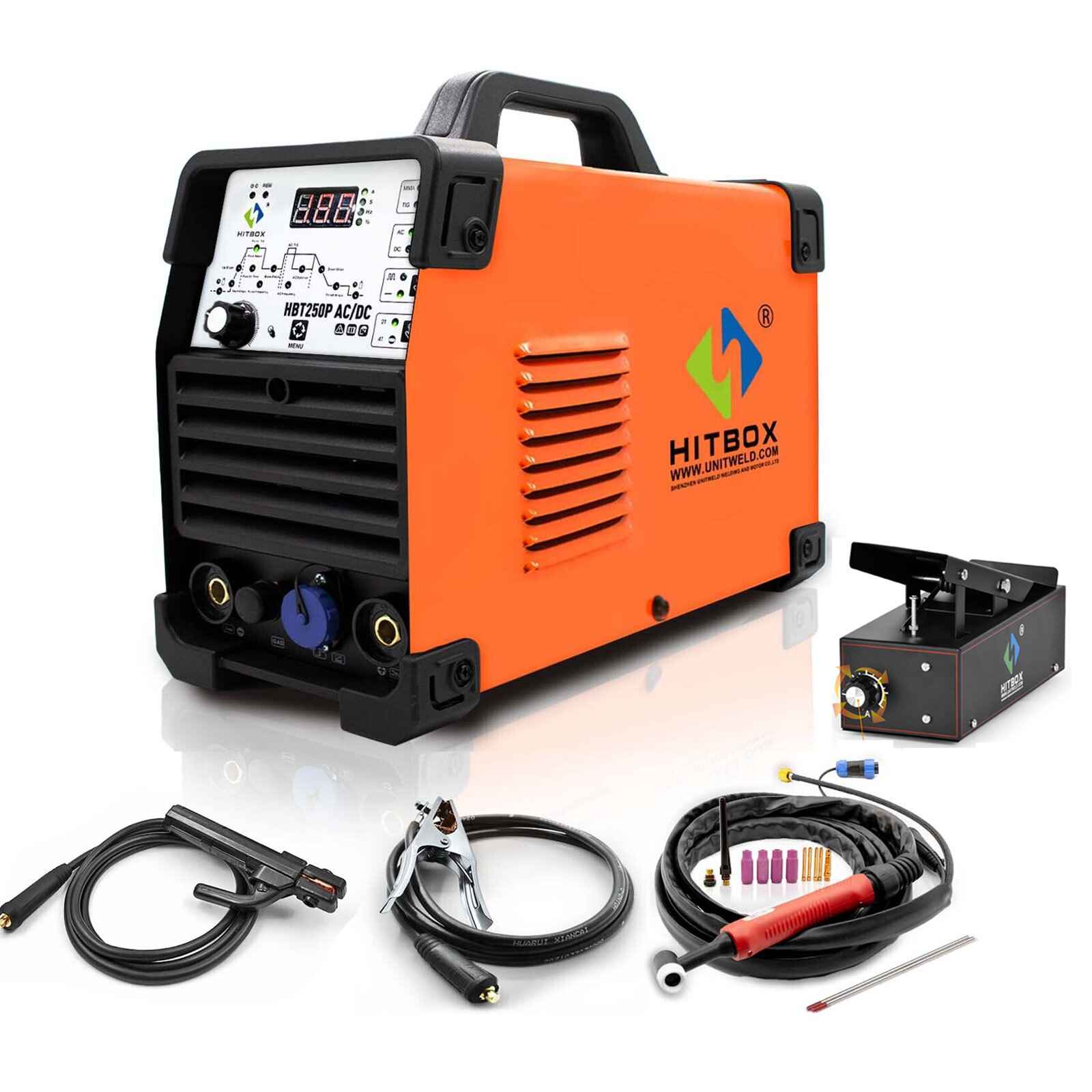 200A Aluminum Tig Welder 220V AC/DC Pulse HF MMA/Stick IGBT Tig Welding Machine