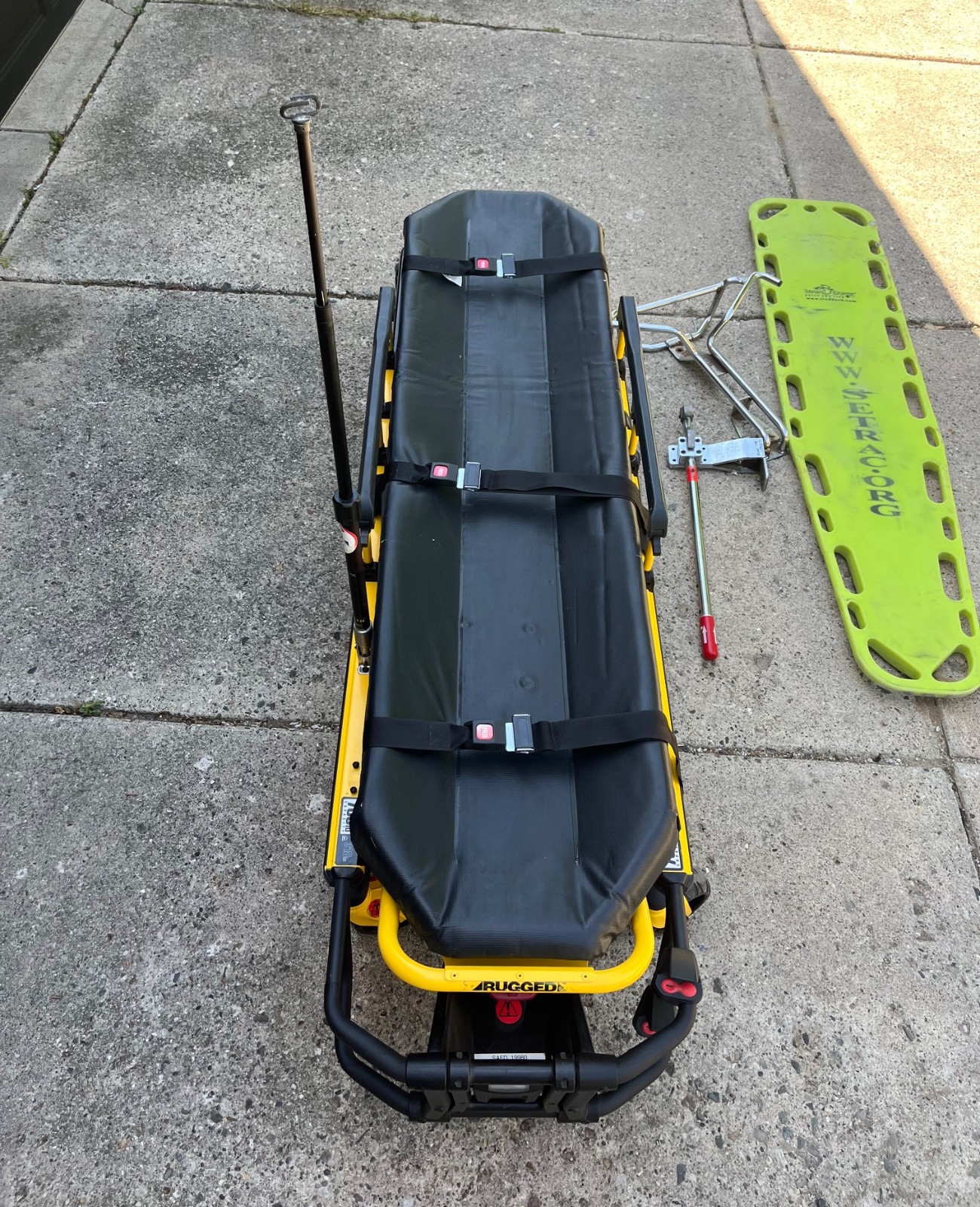Styker PowerPro XT 6500 Stretcher, Mounting Hardware and Iron Duck Backboard