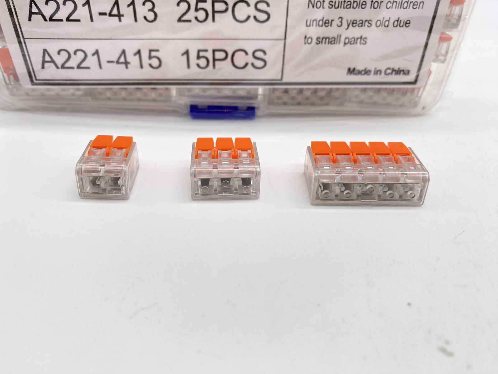 Lever Nut Compact Splicing Wire Connectors – 2/3/5 Conductor Set 75Pcs 221-412
