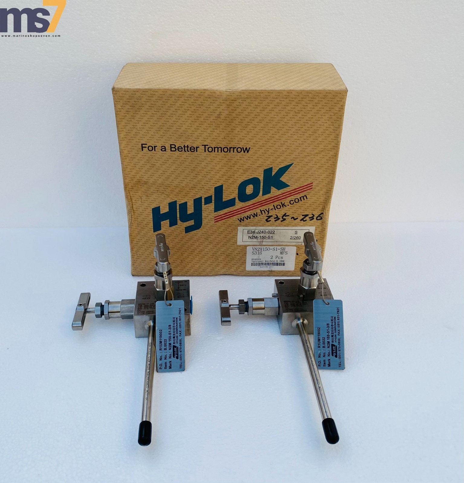 HY-LOK VT2M150-S1-SH INSTRUMENT MANIFOLD STAINLESS STEEL 3/8″ 3600 PSI #SET OF 2