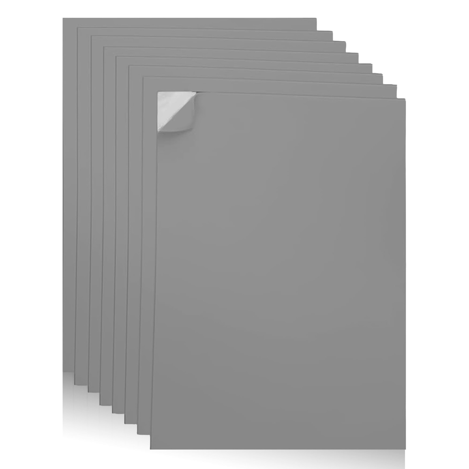 Self-Adhesive EVA Foam Sheets for Crafts – 2mm 6 x 9 inches, Grey – 8 Pack