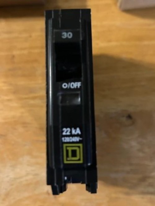 Square D QO130VH Miniature Circuit Breaker 30 A, 1 Pole, 120/240 VAC