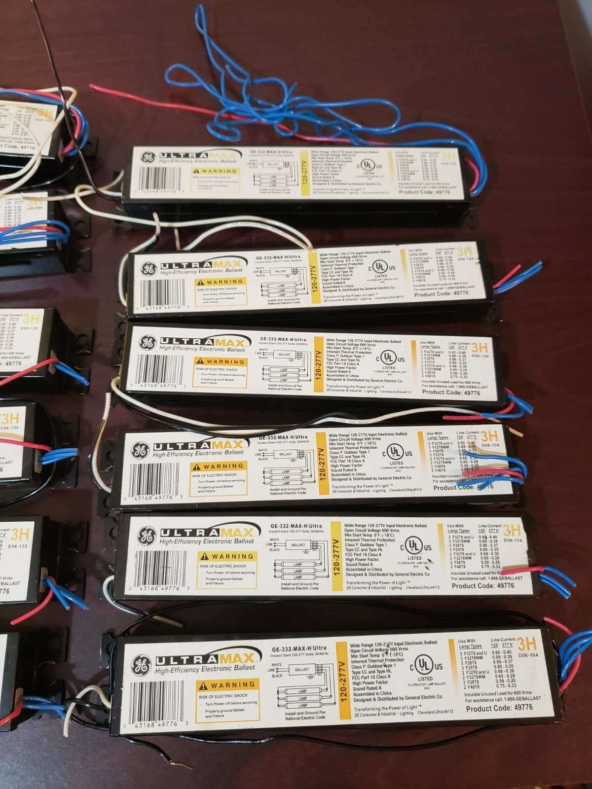 Lot of 12 GE GE-332-MAX-H/ULTRA 120/227V-50/60Hz Electronic Ballast
