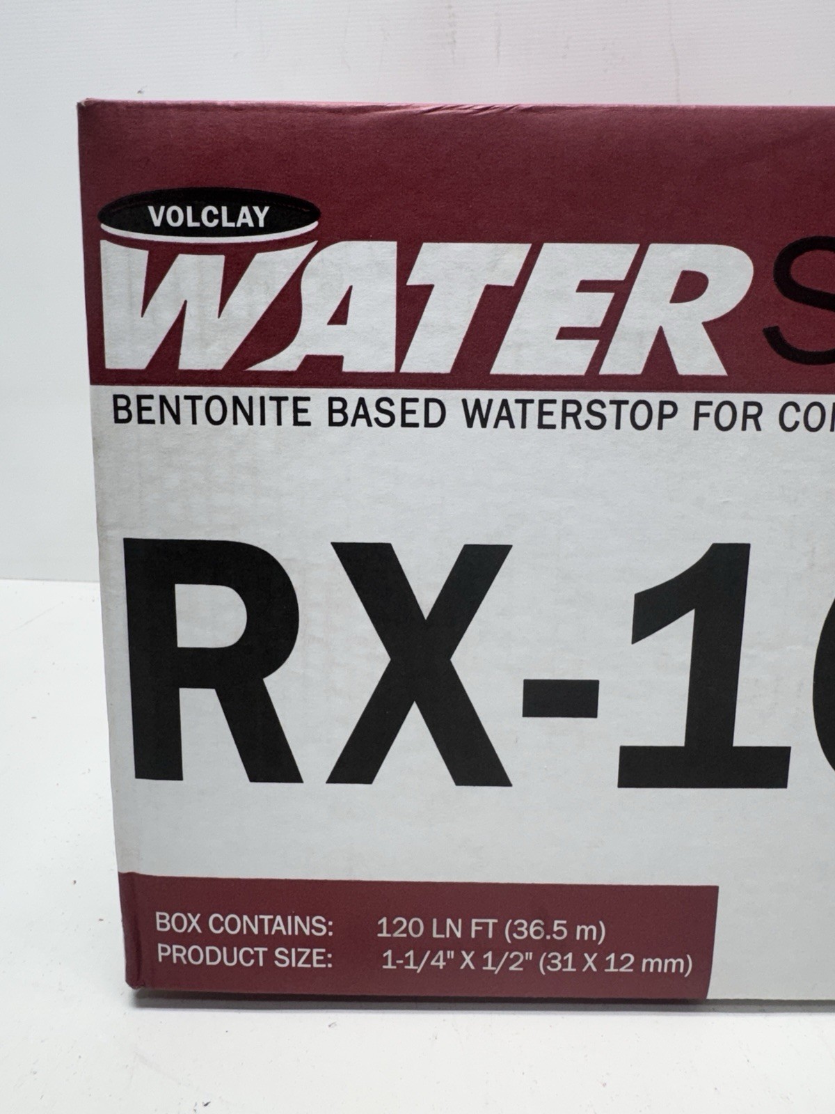 Volclay WaterStop Rx 101 Expanding Concrete Joint Waterstop Bentonite Based Seal