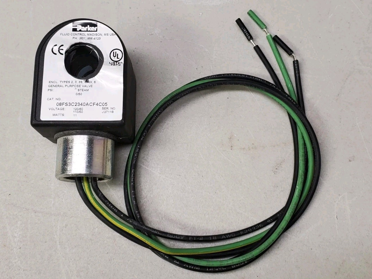 Parker Gold Ring Solenoid Valve Coil 120V 11W BB06-051-C05C 08FS3C2340ACF4C05 US