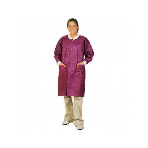 ValuMax 3660CYS ExtraSafe Lab Coats Cranberry Small 10/Pk