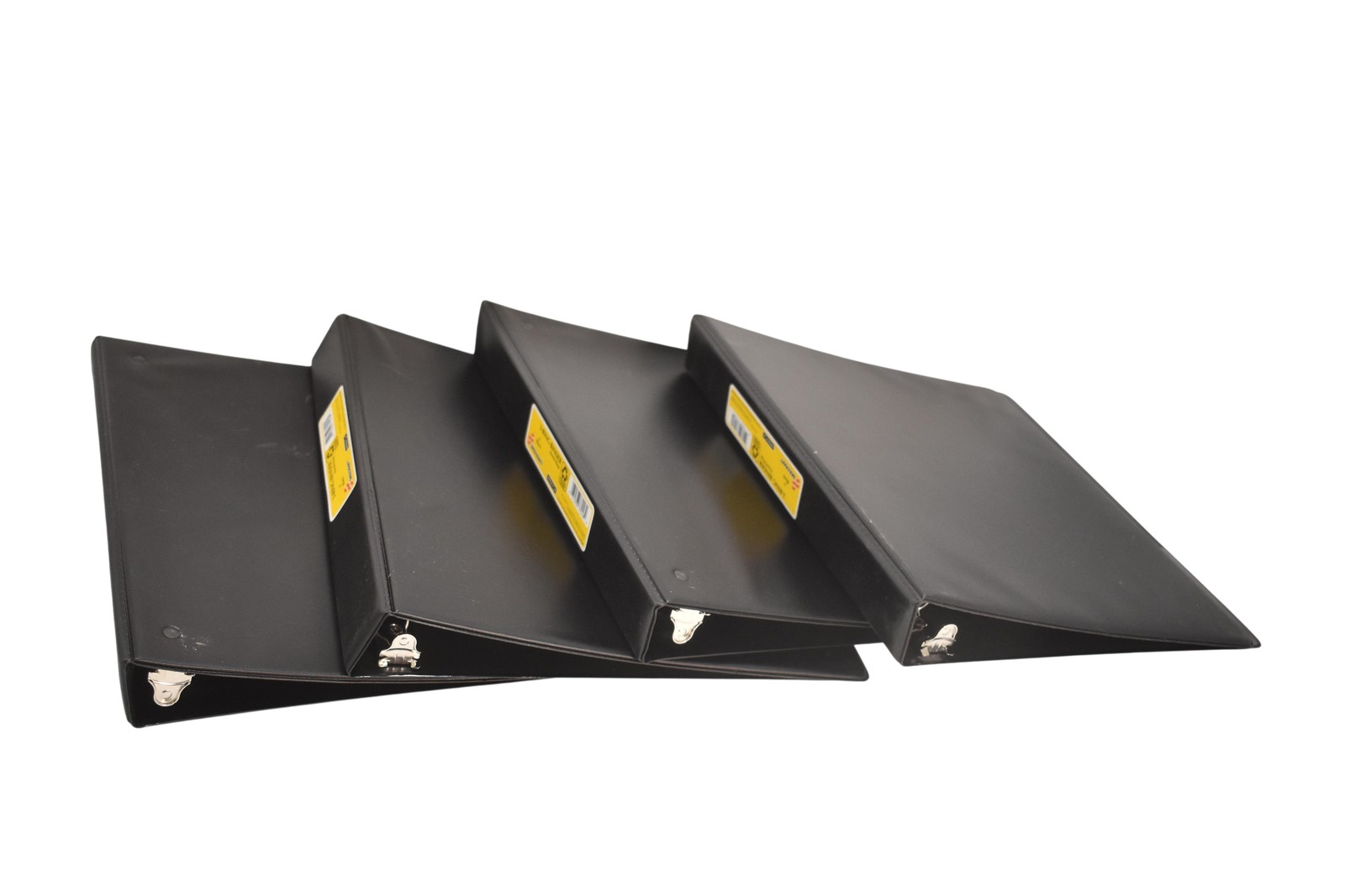 Lot Of 4 SKILCRAFT Black 1in 3-Ring Round Ring Daily Use Binders Office Supplies