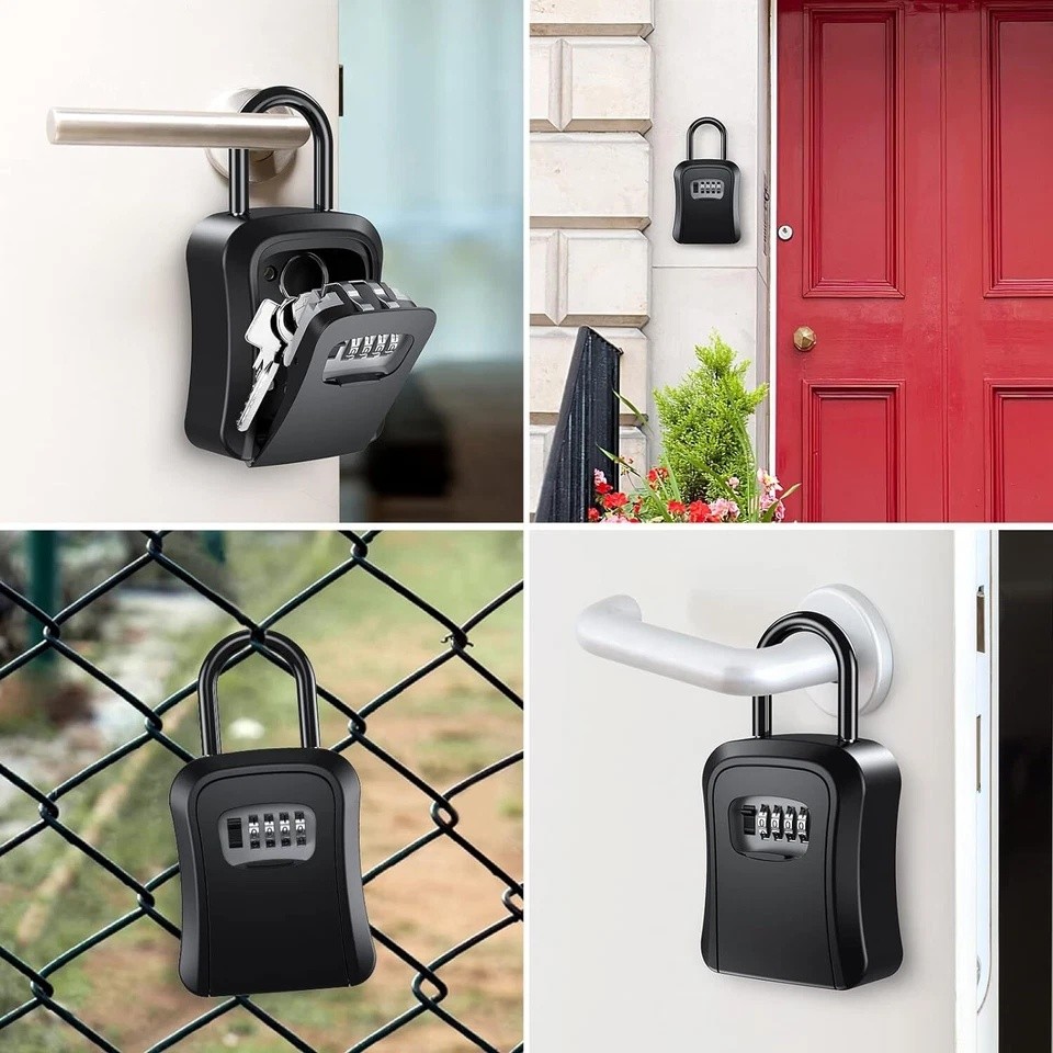 Key Lock Box Combination Wall Non Metal 4 Digit Security Storage Case Organizer