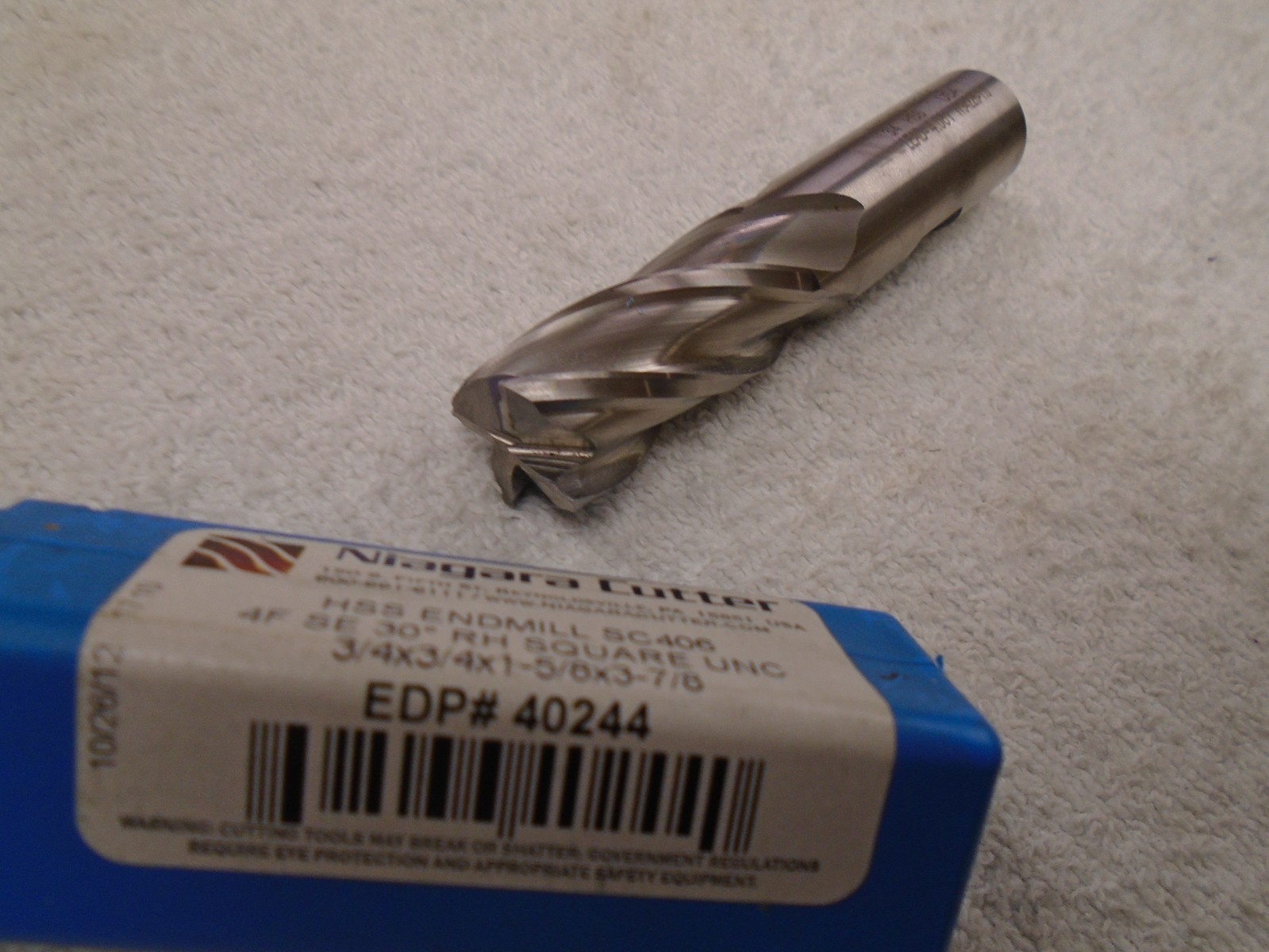 NIAGARA CUTTER HSS END MILL SC406 3/4X3/4X 1-5/8X3-7/8 EDP# 40244