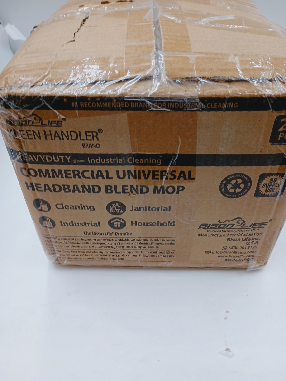 (24) BISON LIFE KLEEN HANDLER BIS-GCM-01-1 BLENDED LOOPED END MOP HEADS LARGE