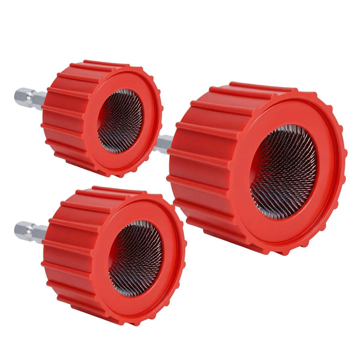 3x Copper Tube Cleaner Kit Metal Pipe Cleaning Brush for Drill Plumbing Welding
