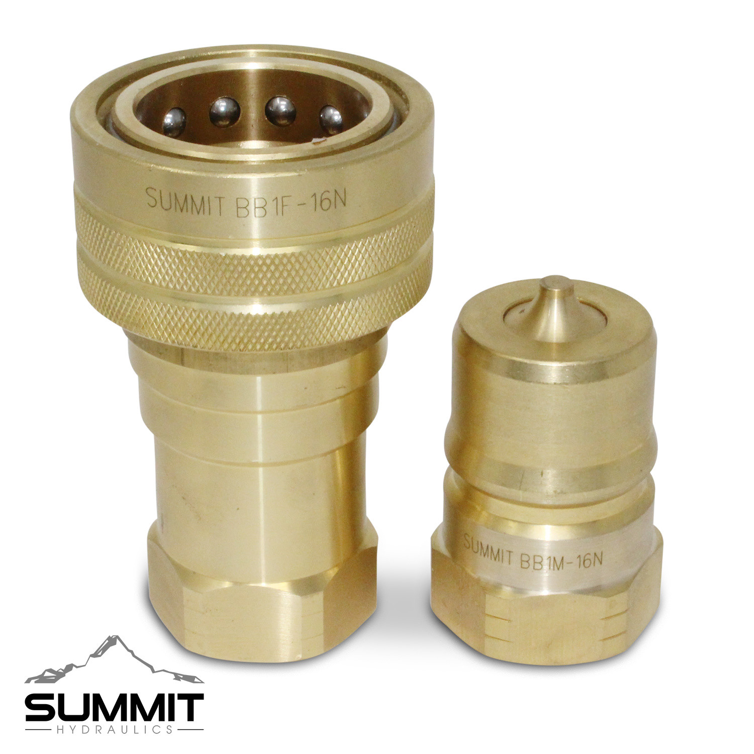 1″ NPT ISO 7241-B Brass Quick Disconnect Hydraulic Coupler Set