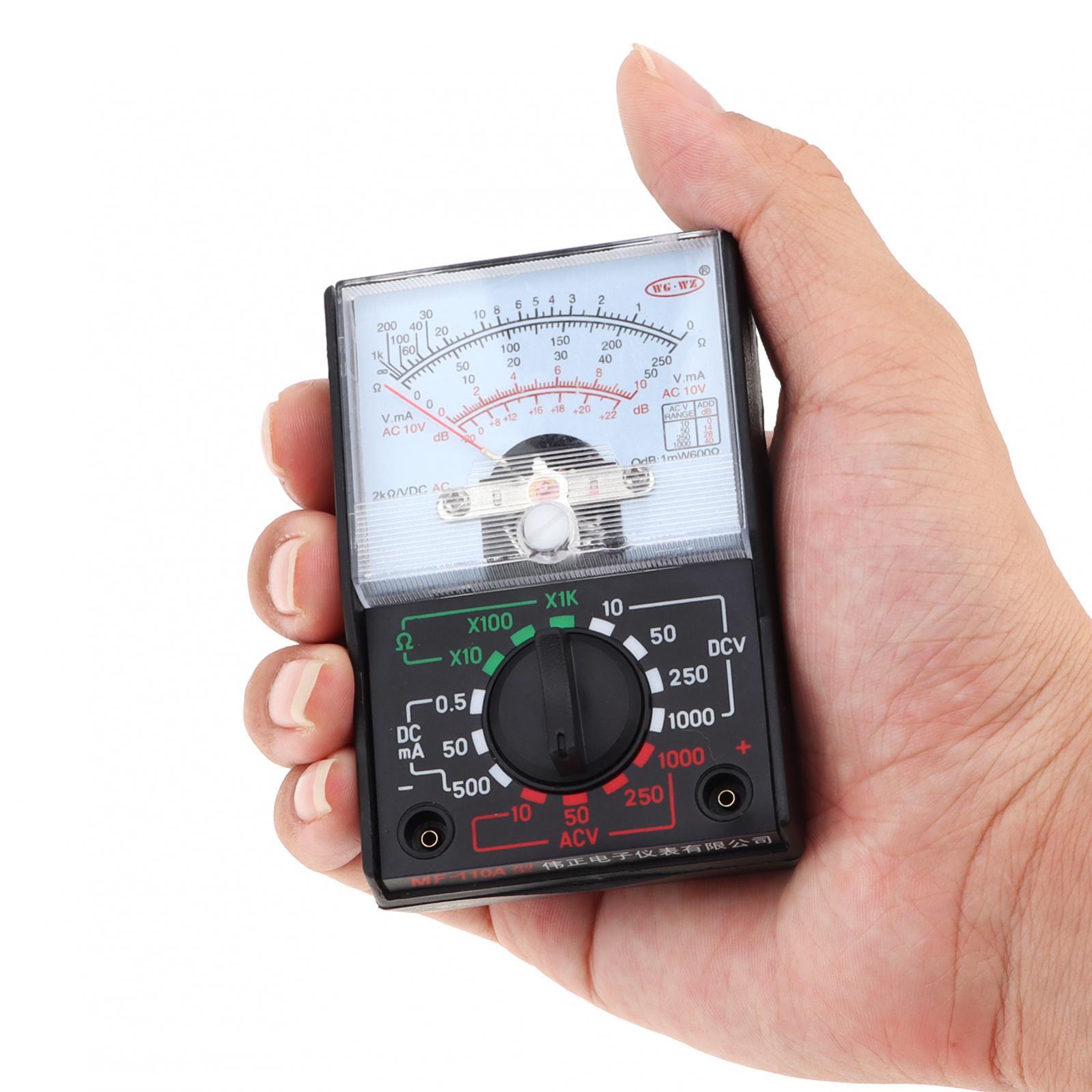 Small Analog Multimeter Pointer AC DC Voltage Analog Volt Meter with Test Leads