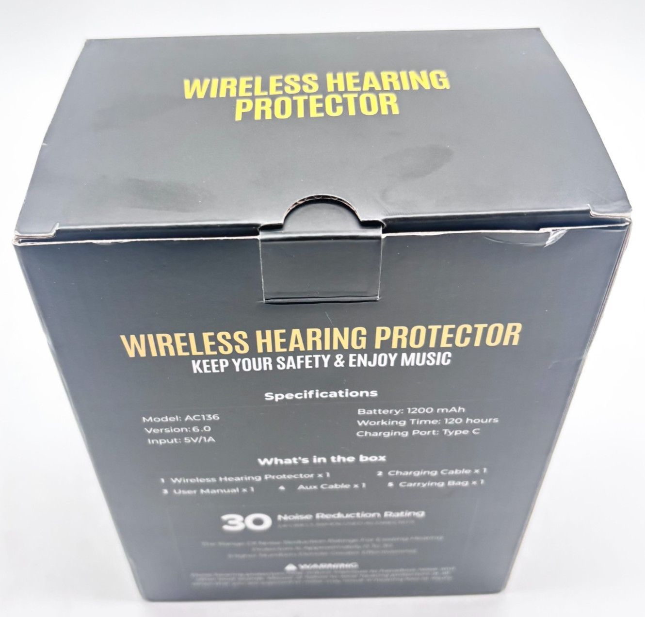 SNR 30 DB Black AC136 Wireless Hearing Protector With Noise Reduction