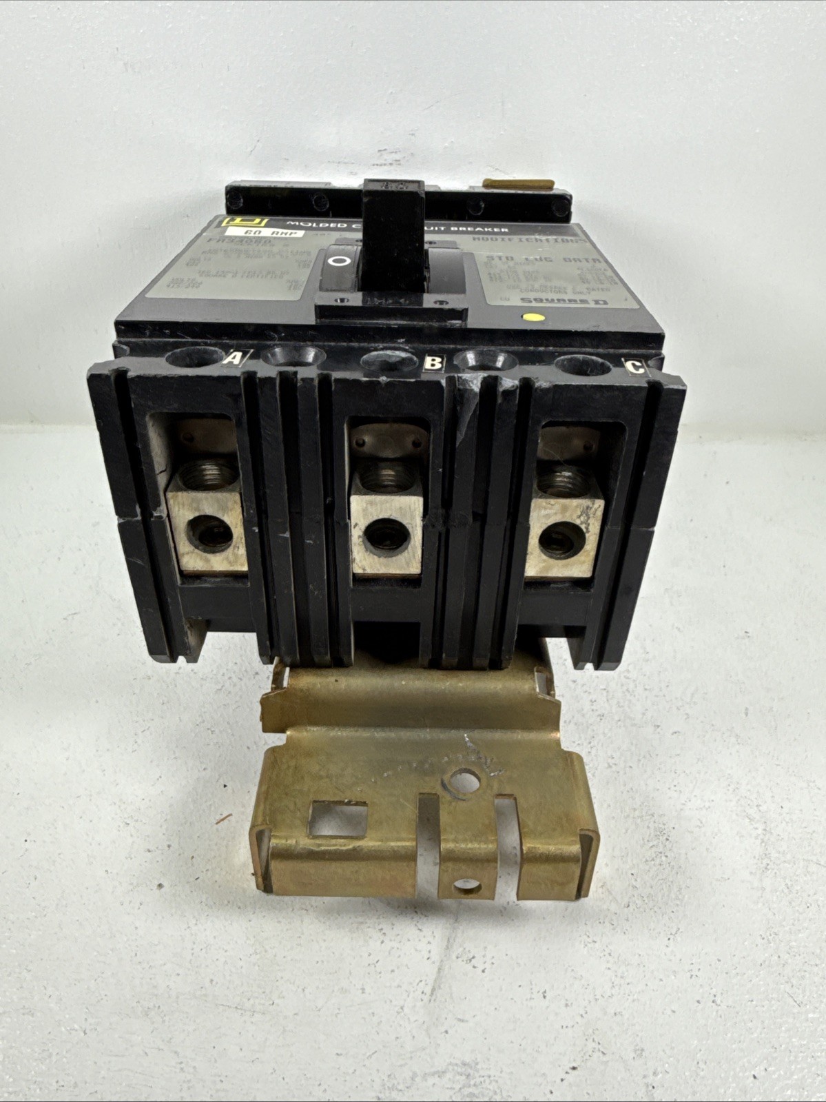 Square D FA34060 Thermal-Magnetic Circuit Breaker, 3-Pole, 60A, 480VAC, 250VDC