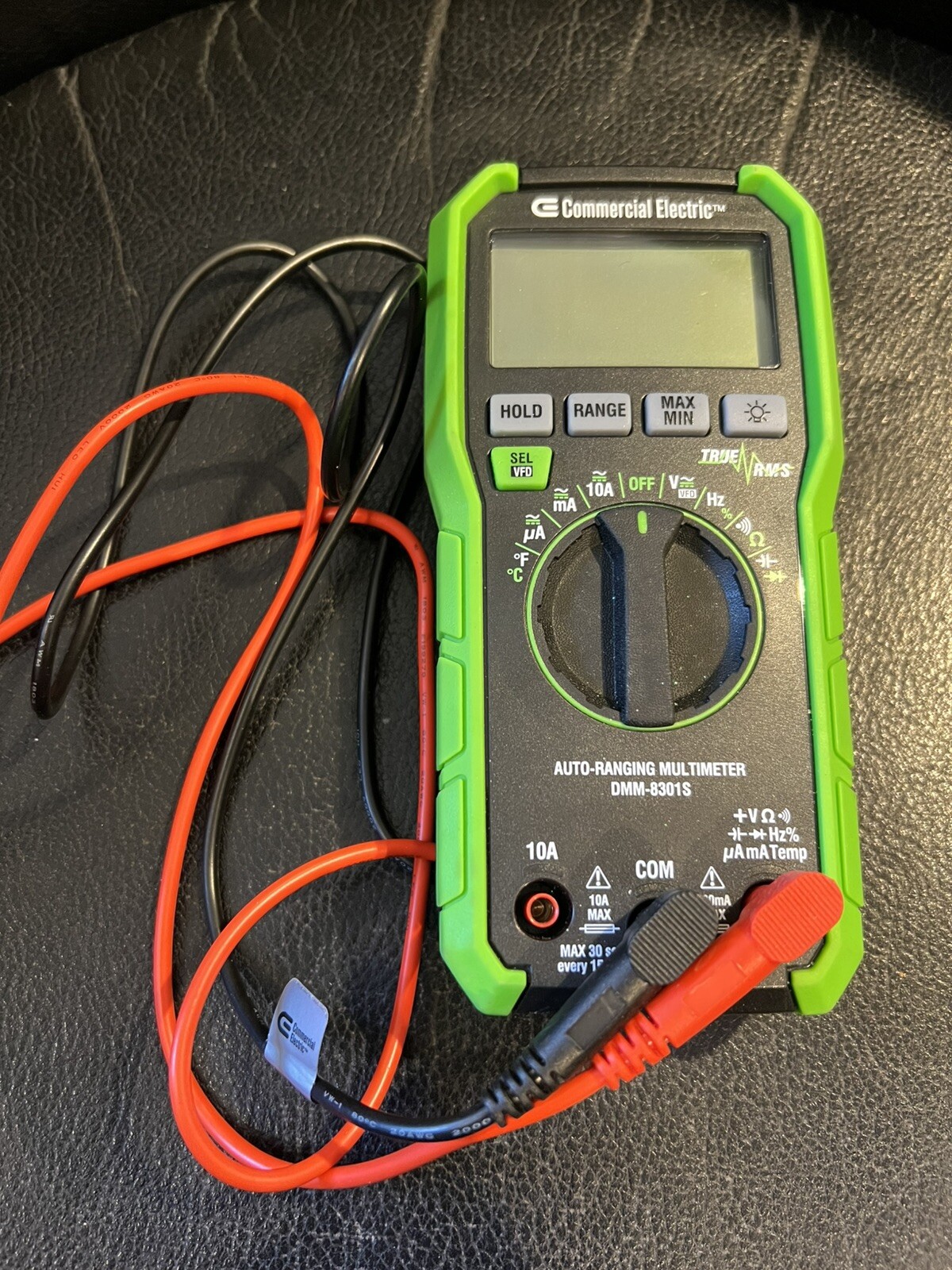 Commer Electric 600V True RMS Auto Ranging Digital Multimeter W/ Temp DMM-8301S