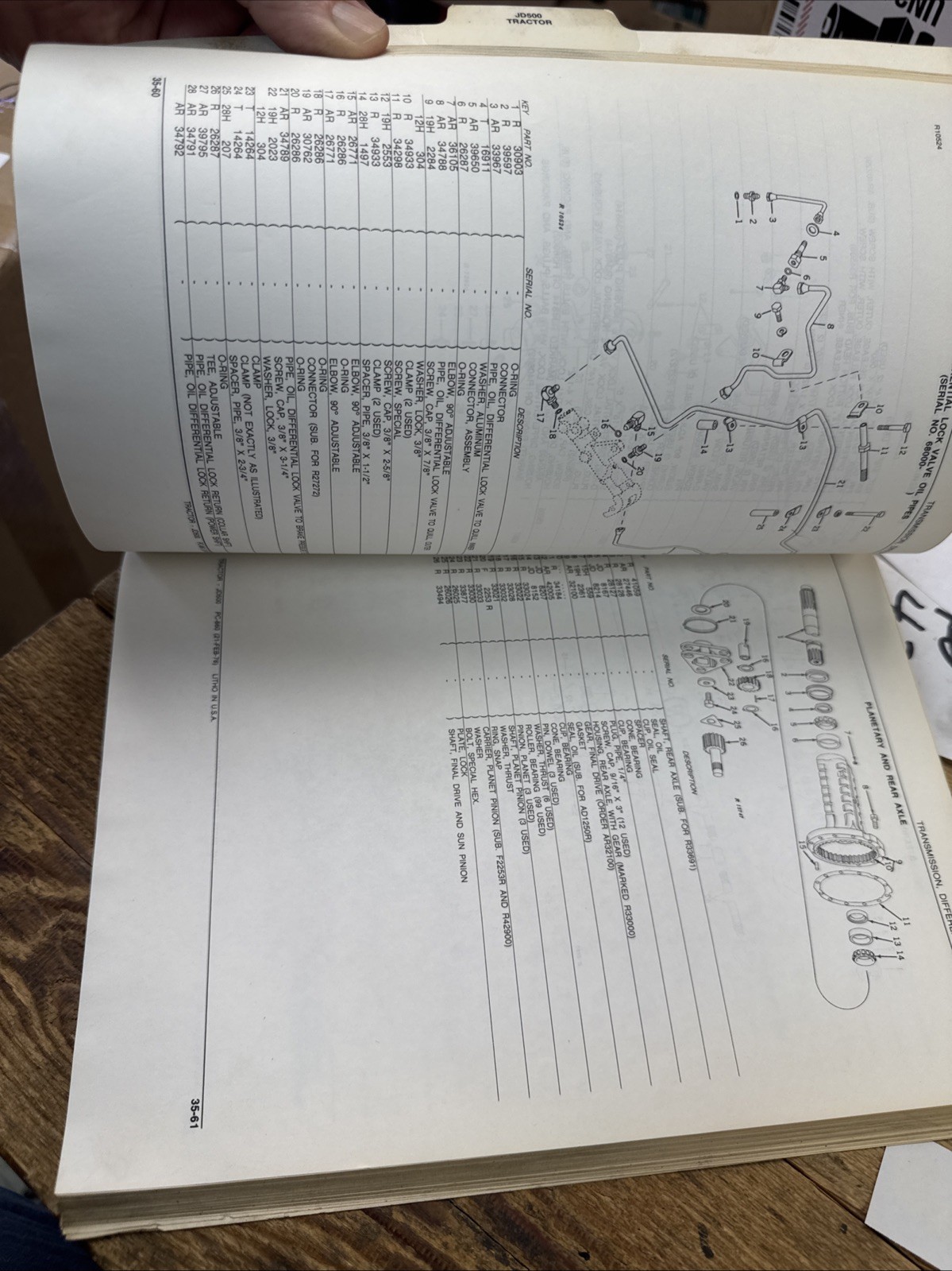 JOHN DEERE JD PARTS LIST BOOK MANUAL CATALOG JD500 TRACTOR PC-860 1978