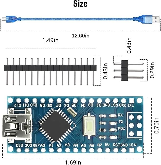 Nano V3.0 Mini USB ATmega328P-AU CH340 5V Board USB For Arduino US