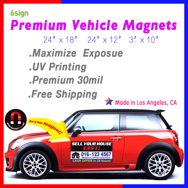 24″ x 18″ Custom Full Color Printed Auto Truck Car Magnet Advertise Signs 2 pcs